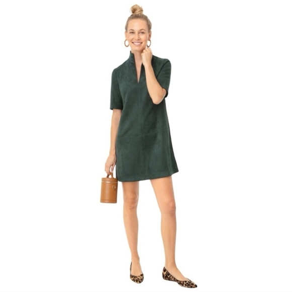 Tuckernuck Dresses & Skirts - NWOT Tuckernuck Suede Stand Collar Clifton Dress Forest Green, Size M
